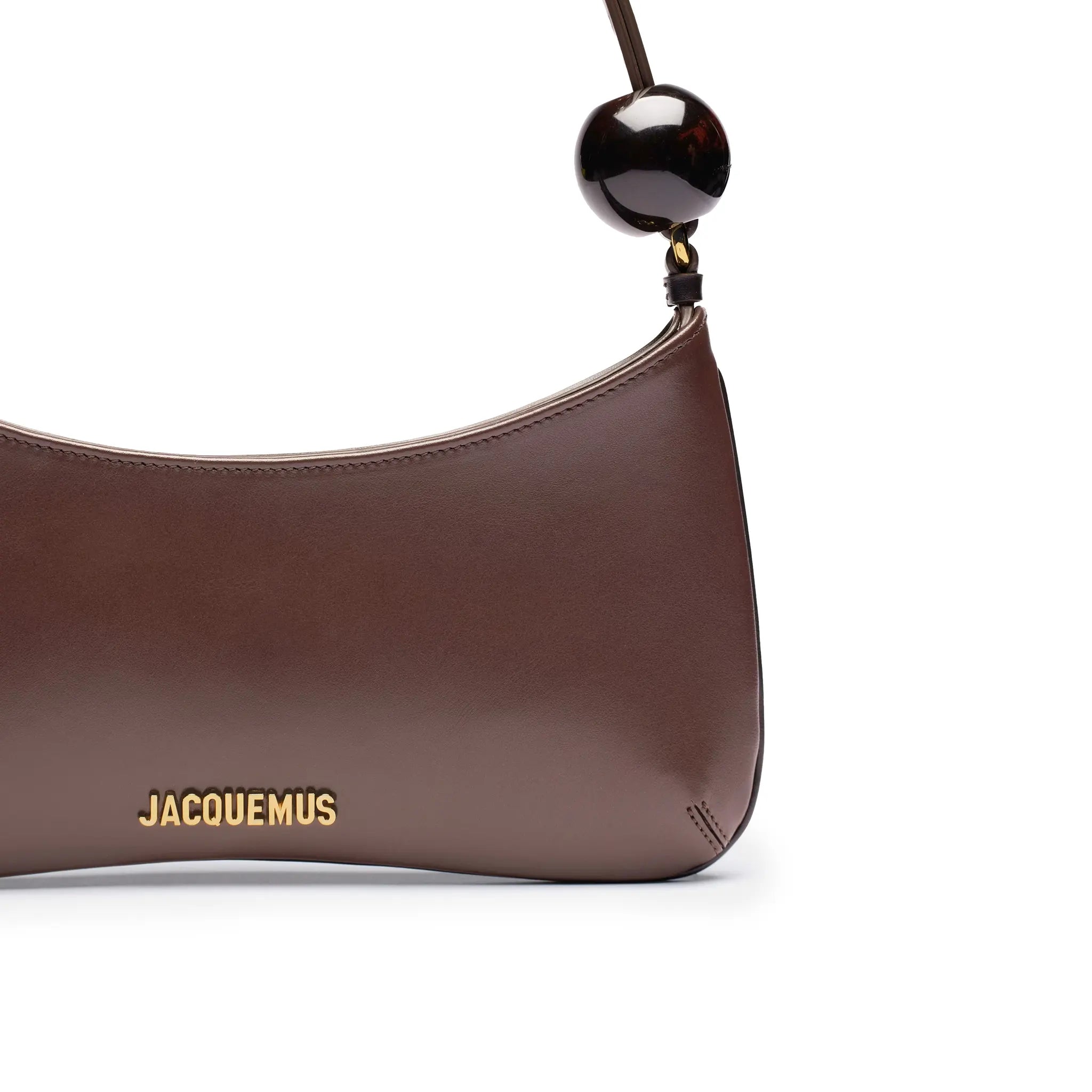 Detail view of Jacquemus Le Bisou Perle Medium Brown Shoulder Bag 231BA057-3000-855